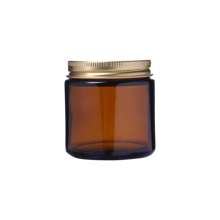 Hot Sale 100ml Wide Mouth Amber Glass Candle Jar panint colour customized design